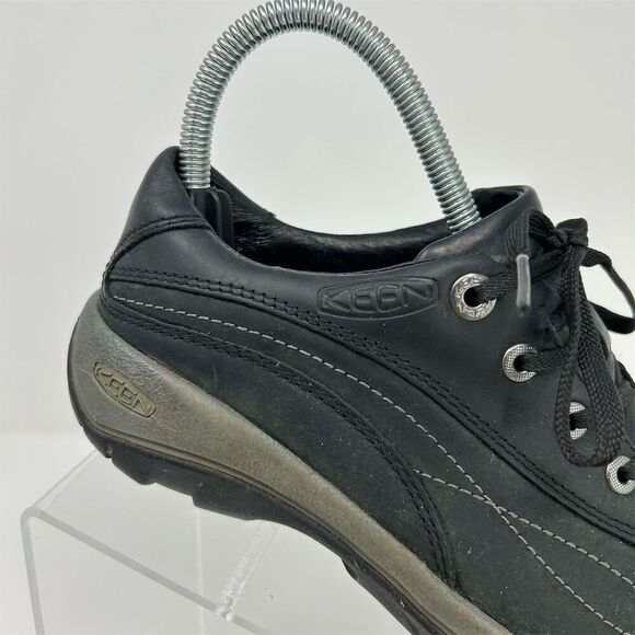 Keen Toyah Women's Black Leather Lace Up Hiking Walking Shoes Size 6 - Picture 2 of 13